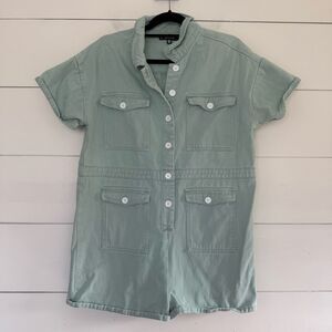 Missguided Women’s 8 Mint Denim Romper Utility